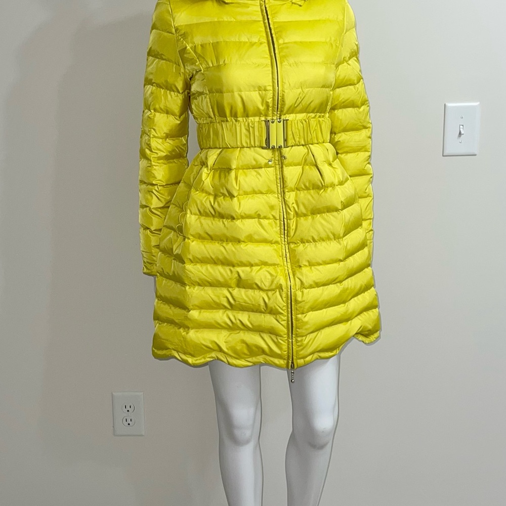Women Winter Hooded Quilted Light Portable Down Coat Yellow Outerwear Size S/M - Picture 2 of 16